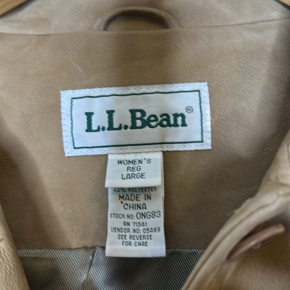 LL Bean Chore Jacket, Cow Nubuck Leather, Green Tag Coat Tan SzL - Picture 2 of 10